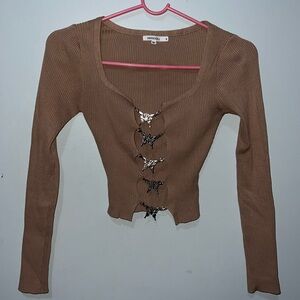 Tan long sleeve top